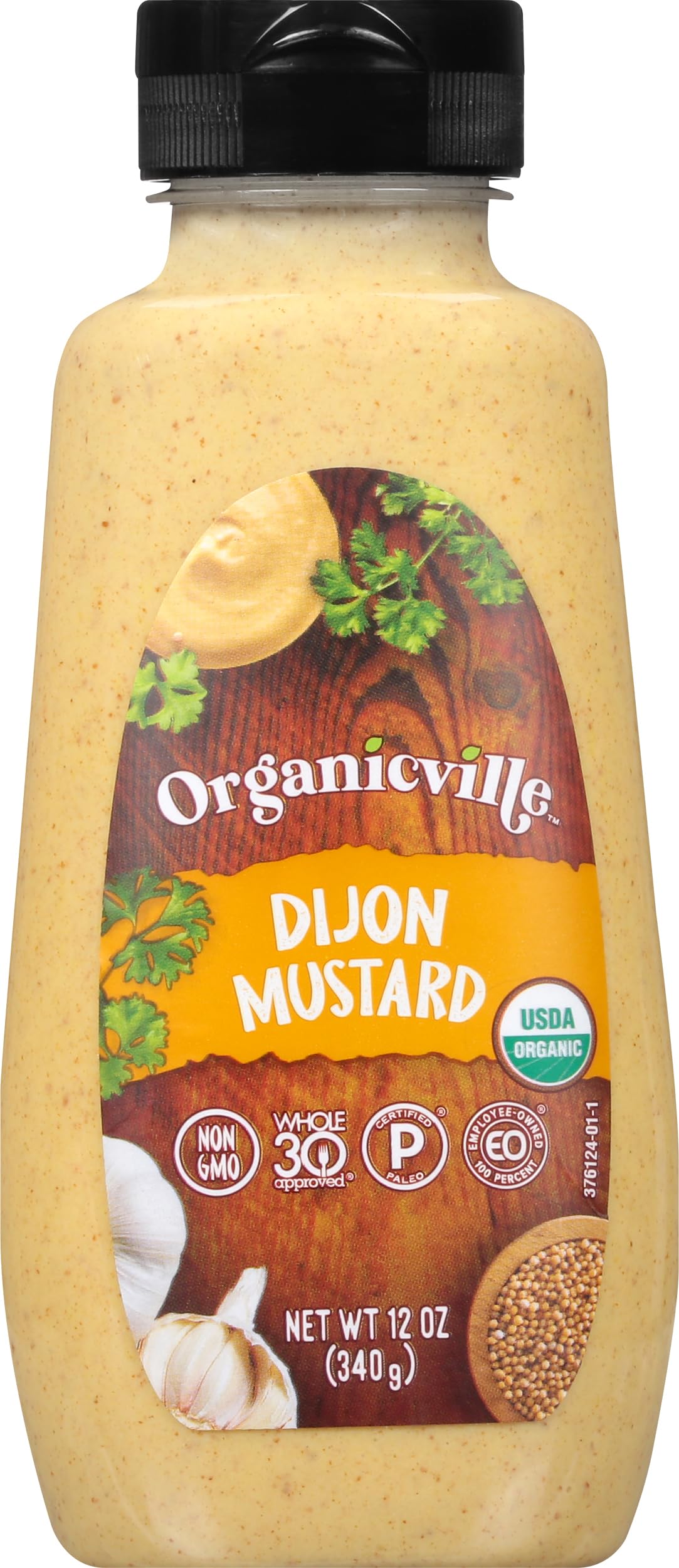 Organicville Dijon Mustard bottle pour shows tangy, versatile flavor for sandwiches