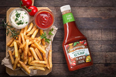 Organicville Organic Ketchup squeeze bottle pour for hot dogs