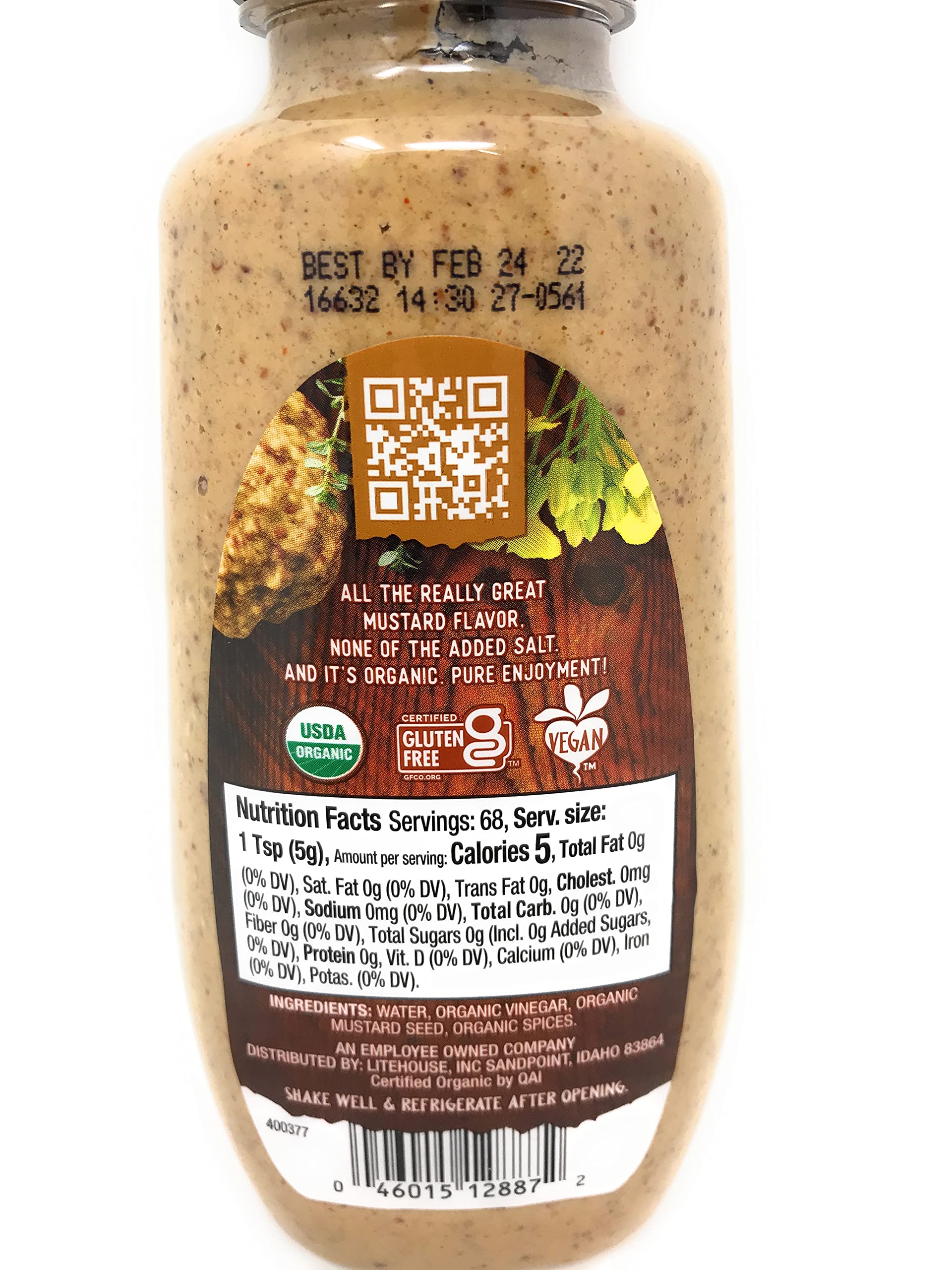 Spread Organicville salt-free mustard on a sandwich for flavor.