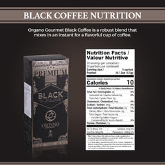 ORGANO Gourmet Black Coffee brewed cup ready in seconds for home or office.