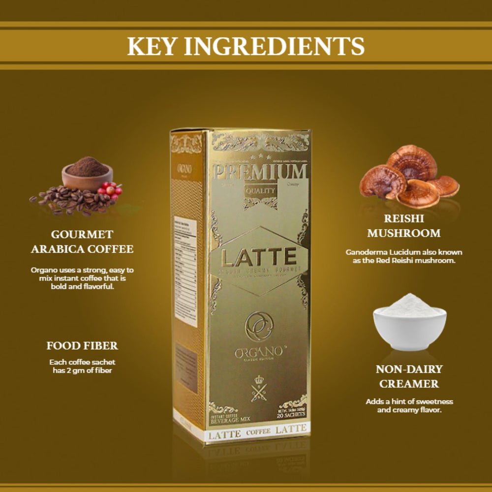 ORGANO Gourmet Cafe Latte iced latte setup for a refreshing cold beverage