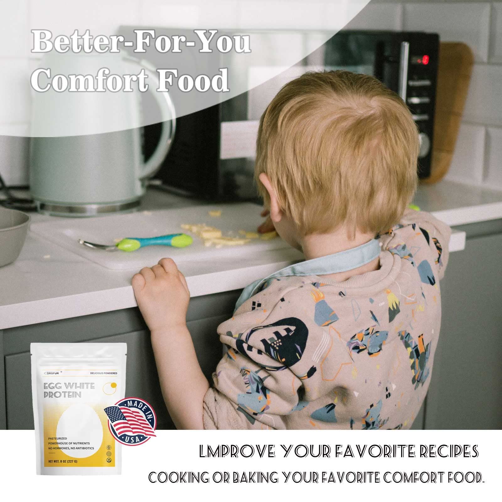 ORGFUN egg white powder easy-mix in a shaker for quick meals