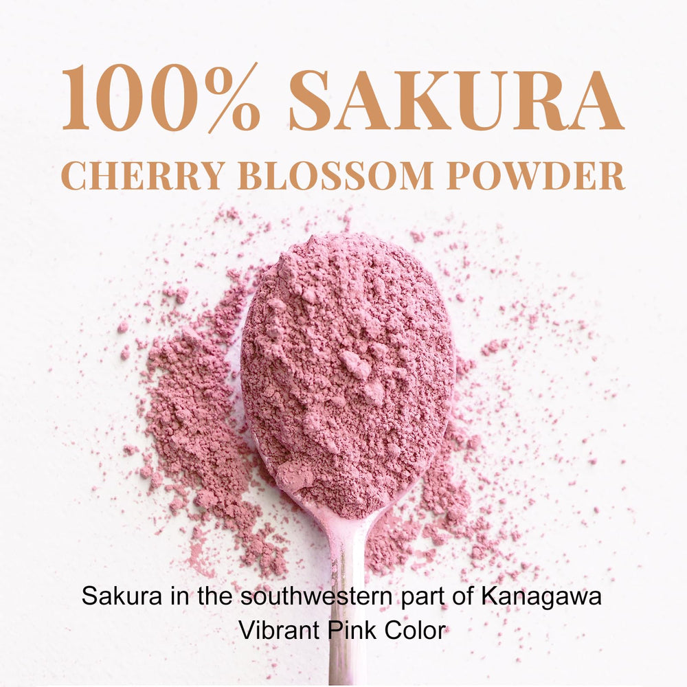 ORGFUN Sakura Powder blended into a latte with a rosy hue