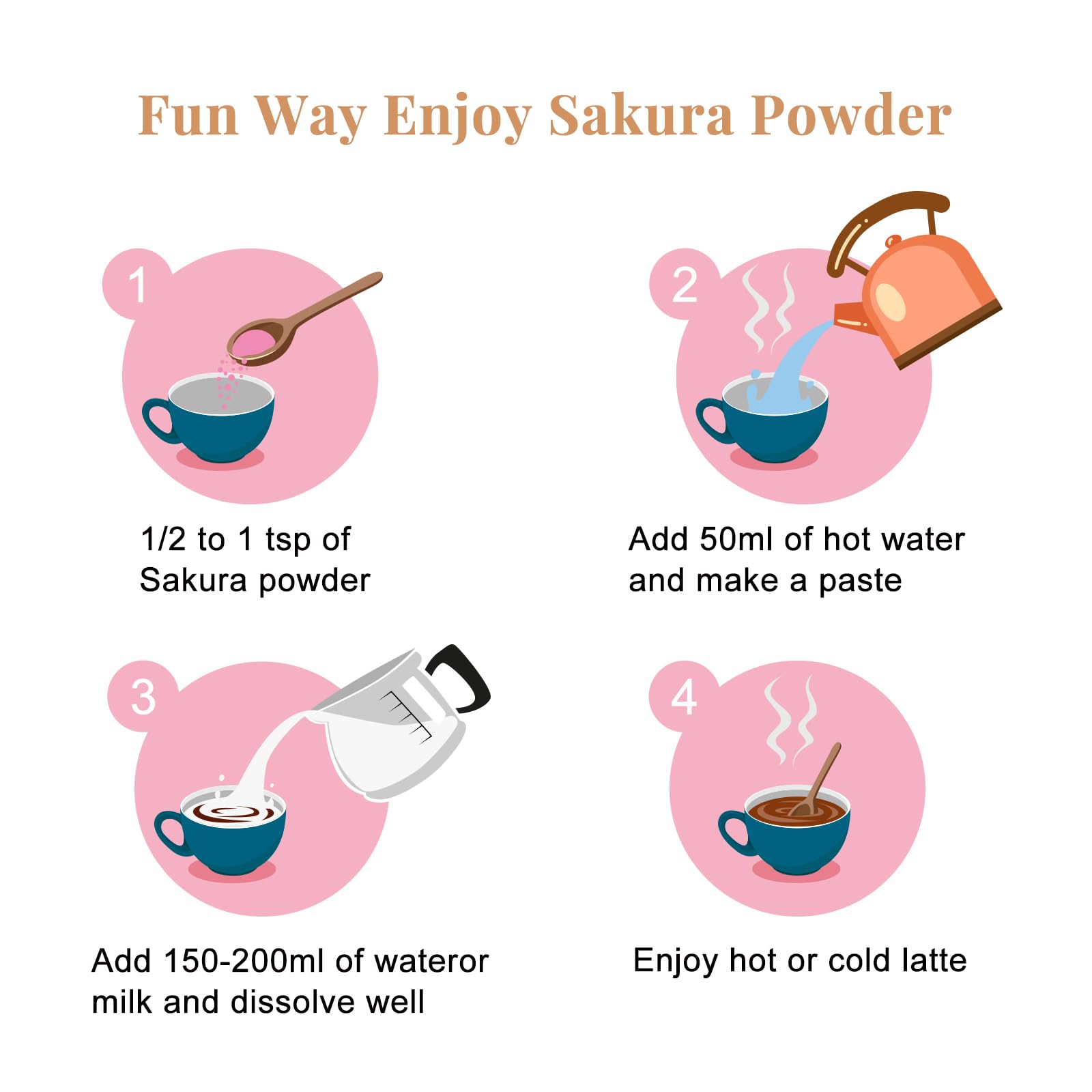ORGFUN Sakura Powder in a smoothie adding natural pink color