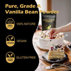 ORGFUN Vanilla Powder in a morning coffee scene demonstrates versatile vanilla enhancement.