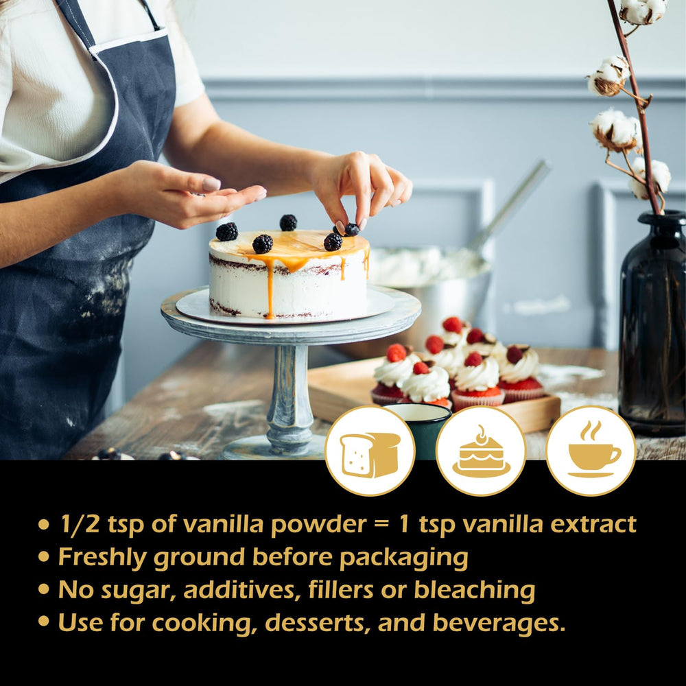 ORGFUN Vanilla Powder Madagascar origin signals high-quality, additive-free vanilla.
