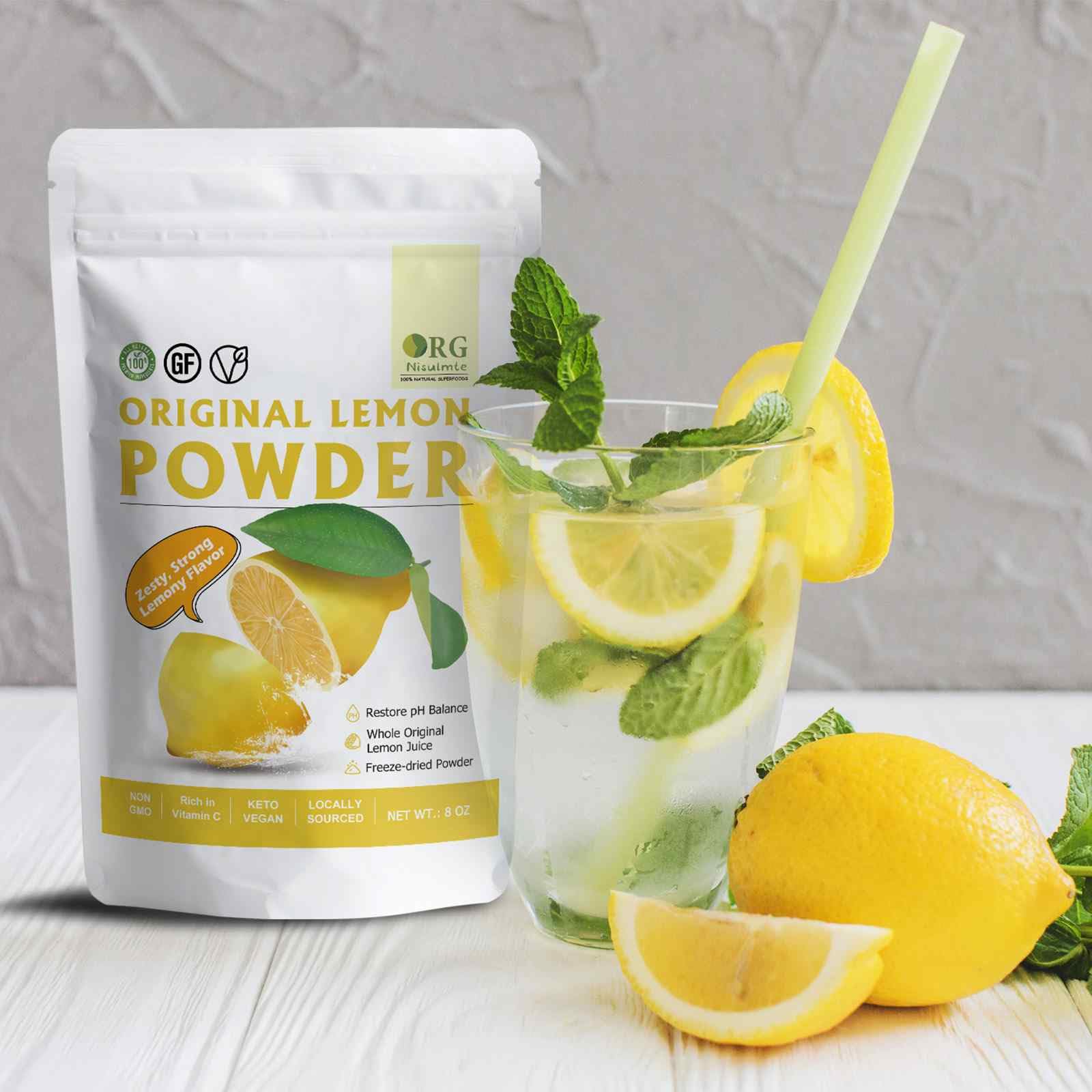 Orgnisulmte lemon powder baking dish shows versatility in recipes.