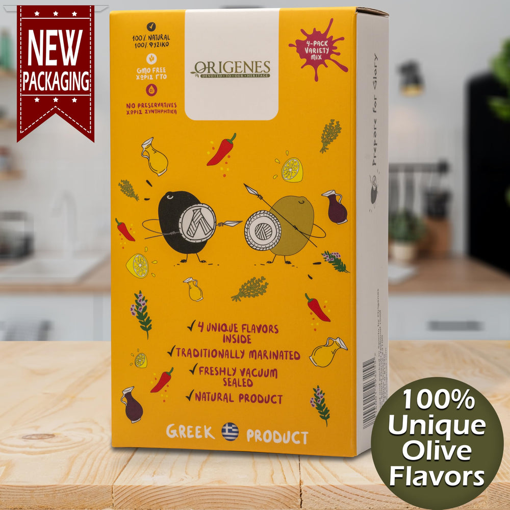 ORIGENES Green olives with lemon for bright salads.