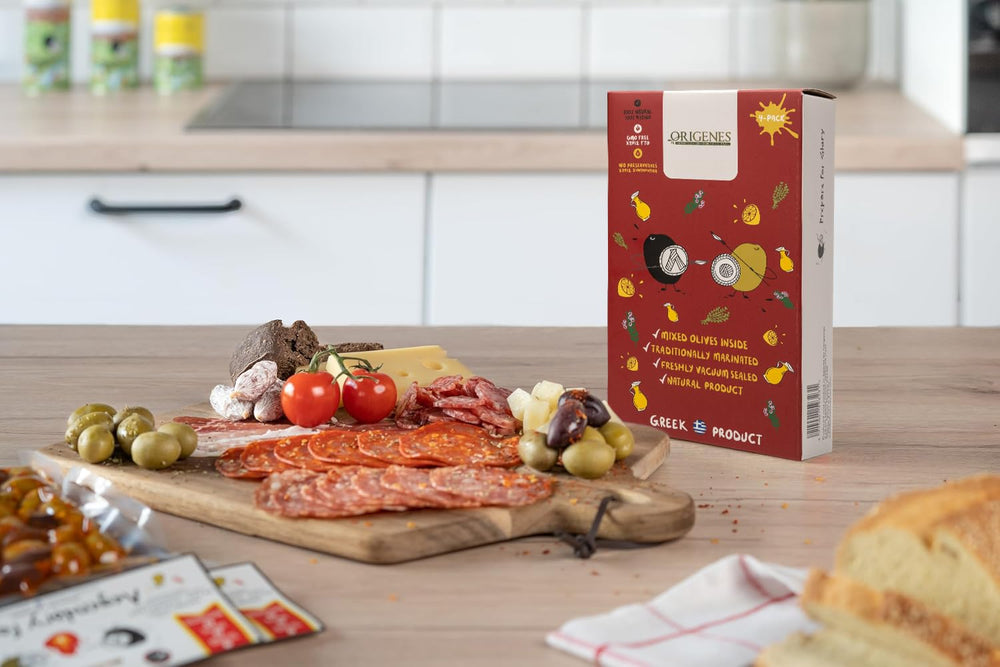Origenes vacuum-sealed olives retain aroma and freshness for pantry snacking