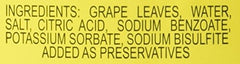 Orlando California grape leaves in salad bowl show color and texture.