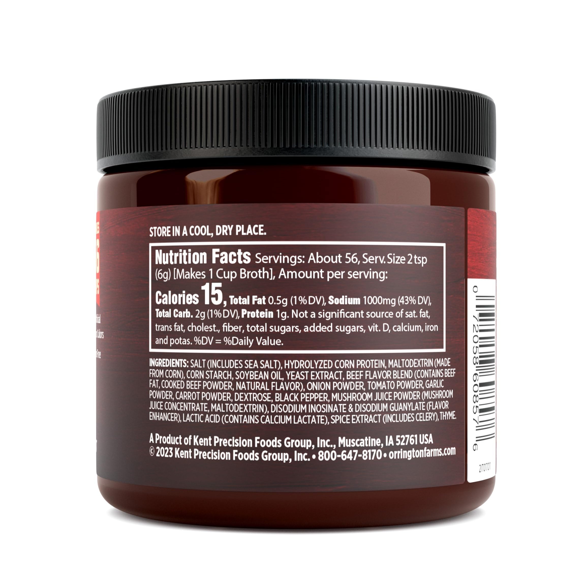 Orrington Farms Gluten-free broth base supports gluten-free cooking and dietary needs.