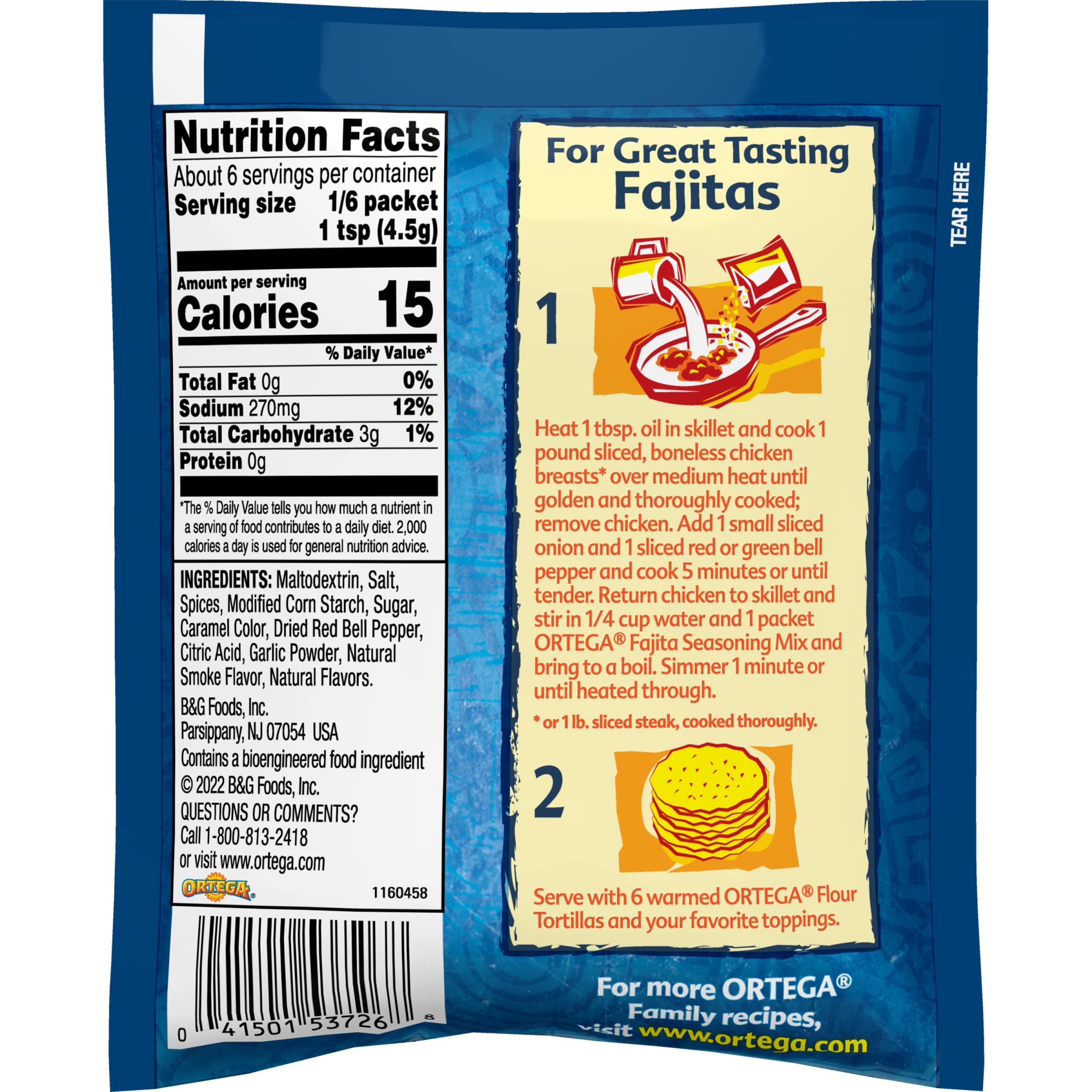 Ortega fajita seasoning dry mix closeup highlights authentic blend for quick dinners