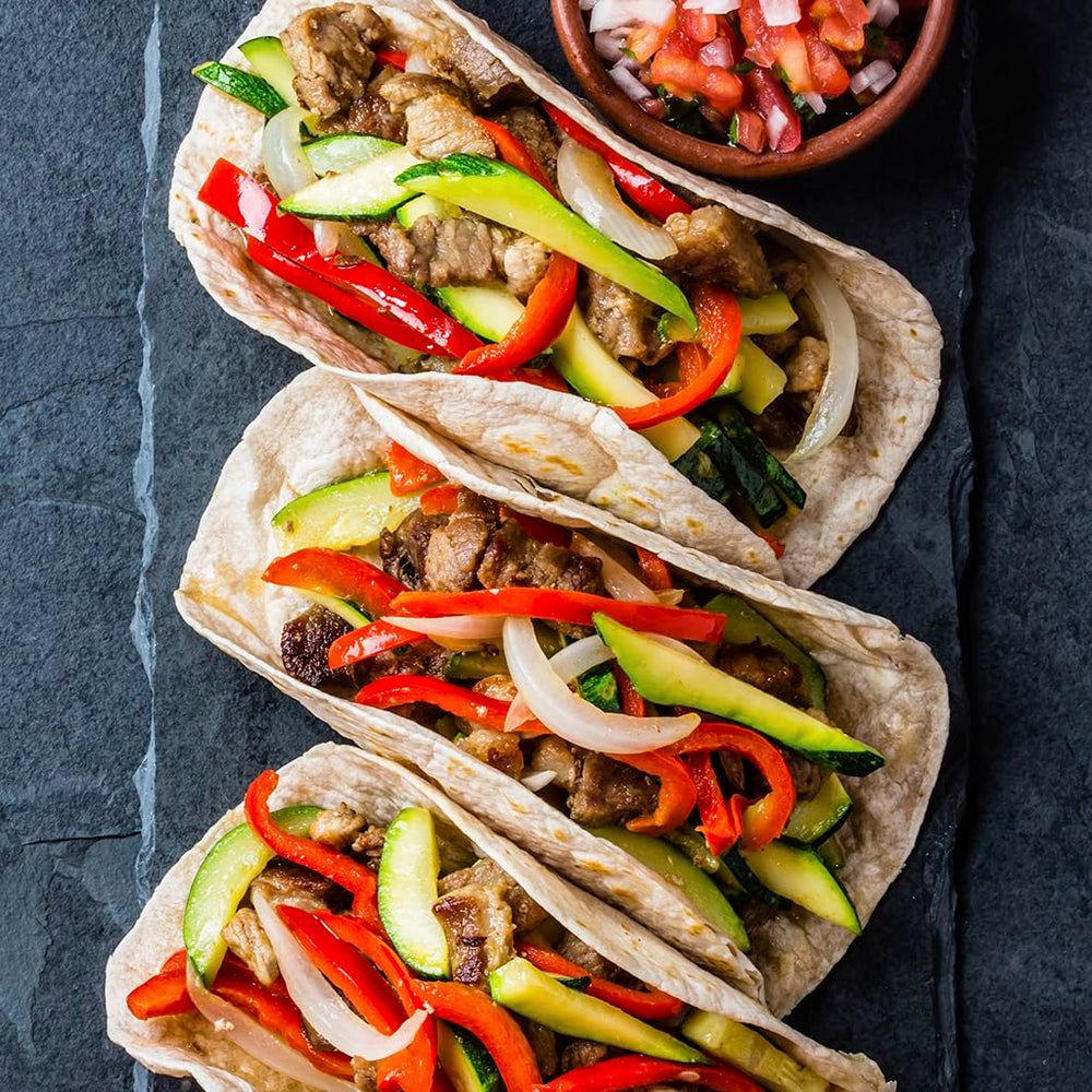 Ortega fajita seasoning packet open ready to season beef, chicken, or veggies