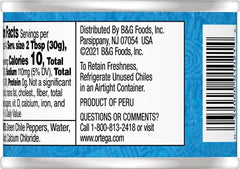Ortega Fire Roasted Diced Green Chiles label and can – premium quality preserved