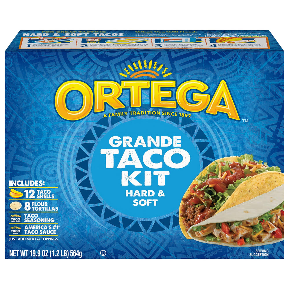 Ortega Grande Taco Kit hard shells for quick crunchy tacos.