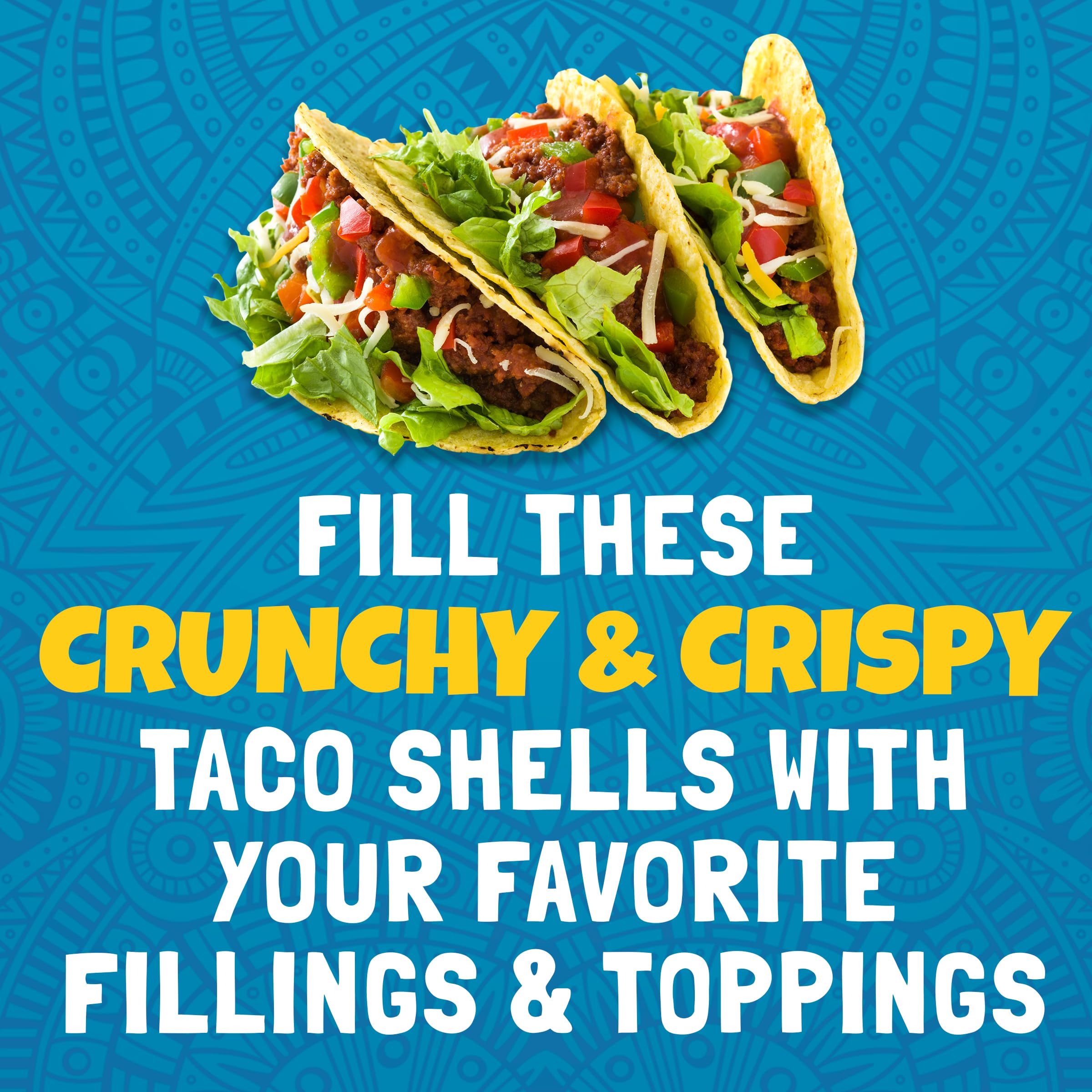 Ortega mini taco shells yellow corn filled tacos to show serving option.