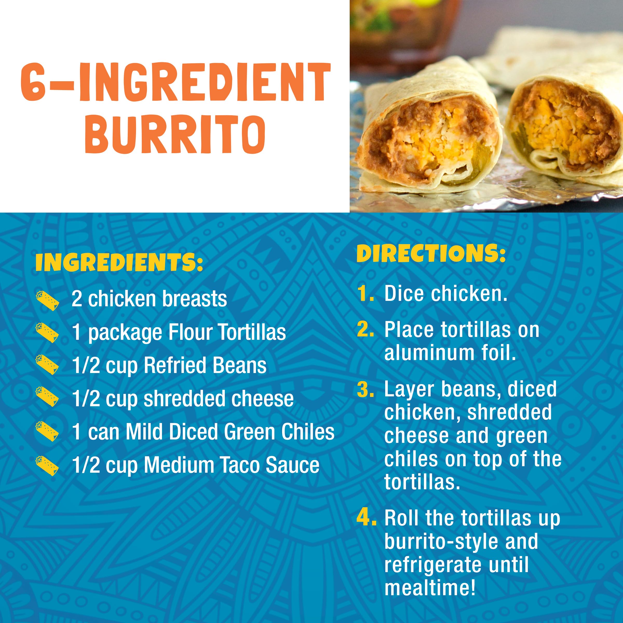 Ortega Original Taco Sauce Mild burrito filling with smooth sauce.