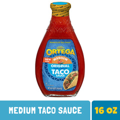 Ortega Original Taco Sauce shaker-top enables easy pouring.
