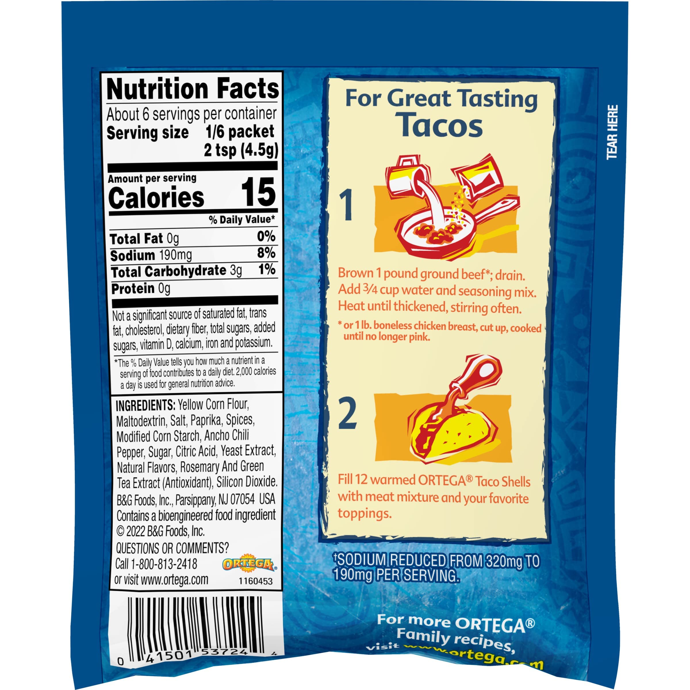 Ortega taco seasoning spice blend bottle showcases authentic Mexican flavors