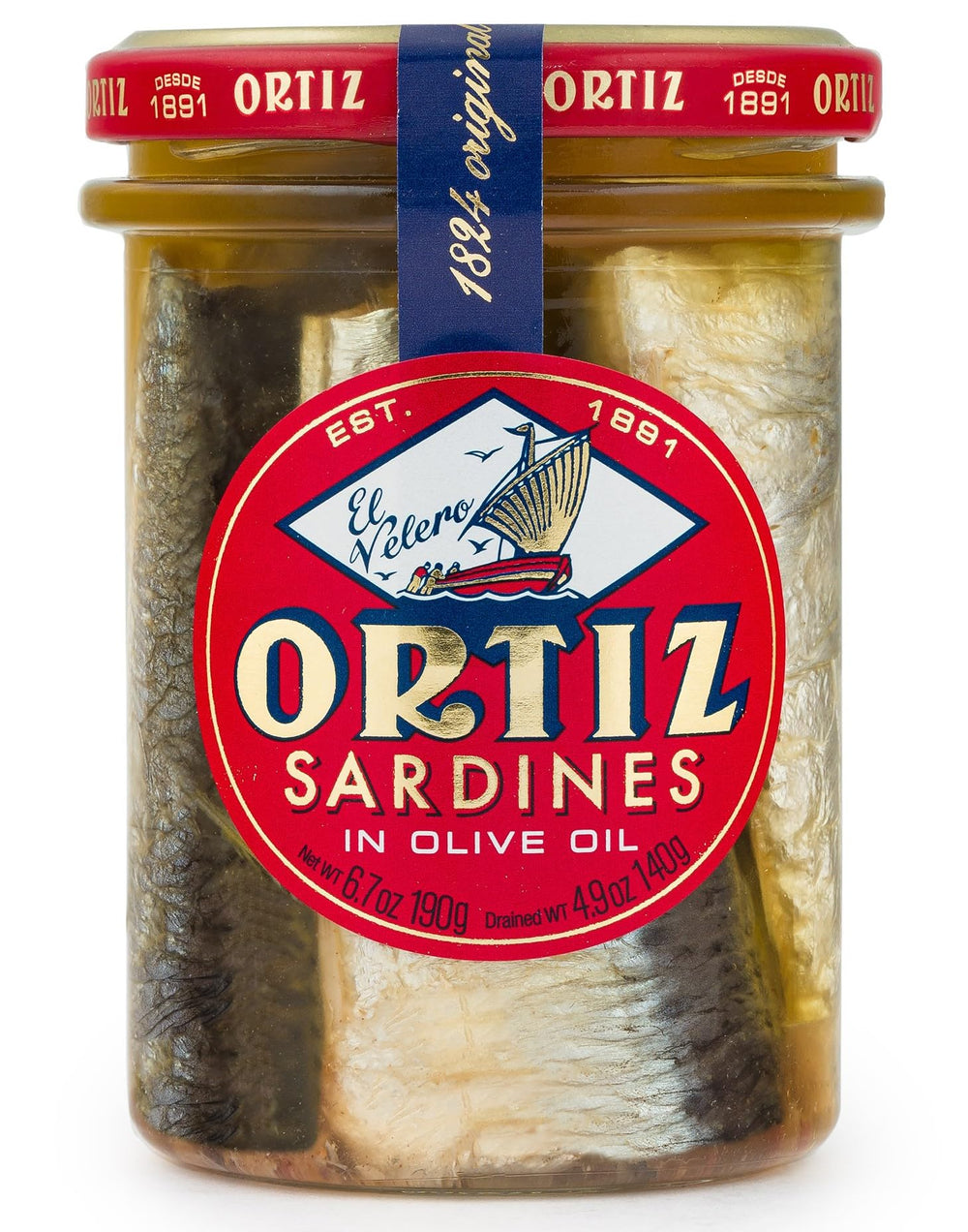 Ortiz sardines hand-packed in oil on a plate suggesting premium flavor