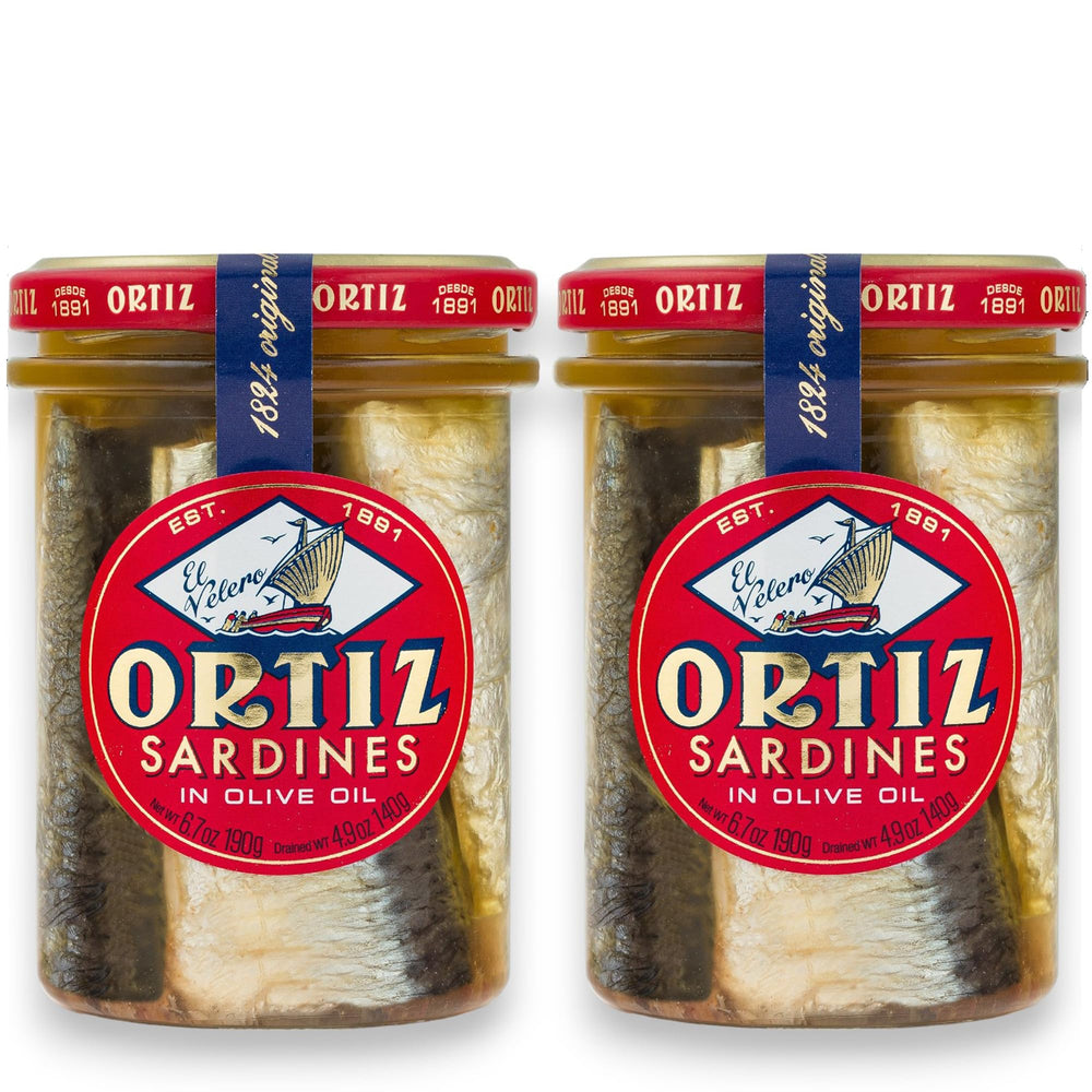 Ortiz sardines old-style jar highlighting premium texture for tapas and salads