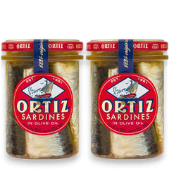 Ortiz sardines old-style jar highlighting premium texture for tapas and salads