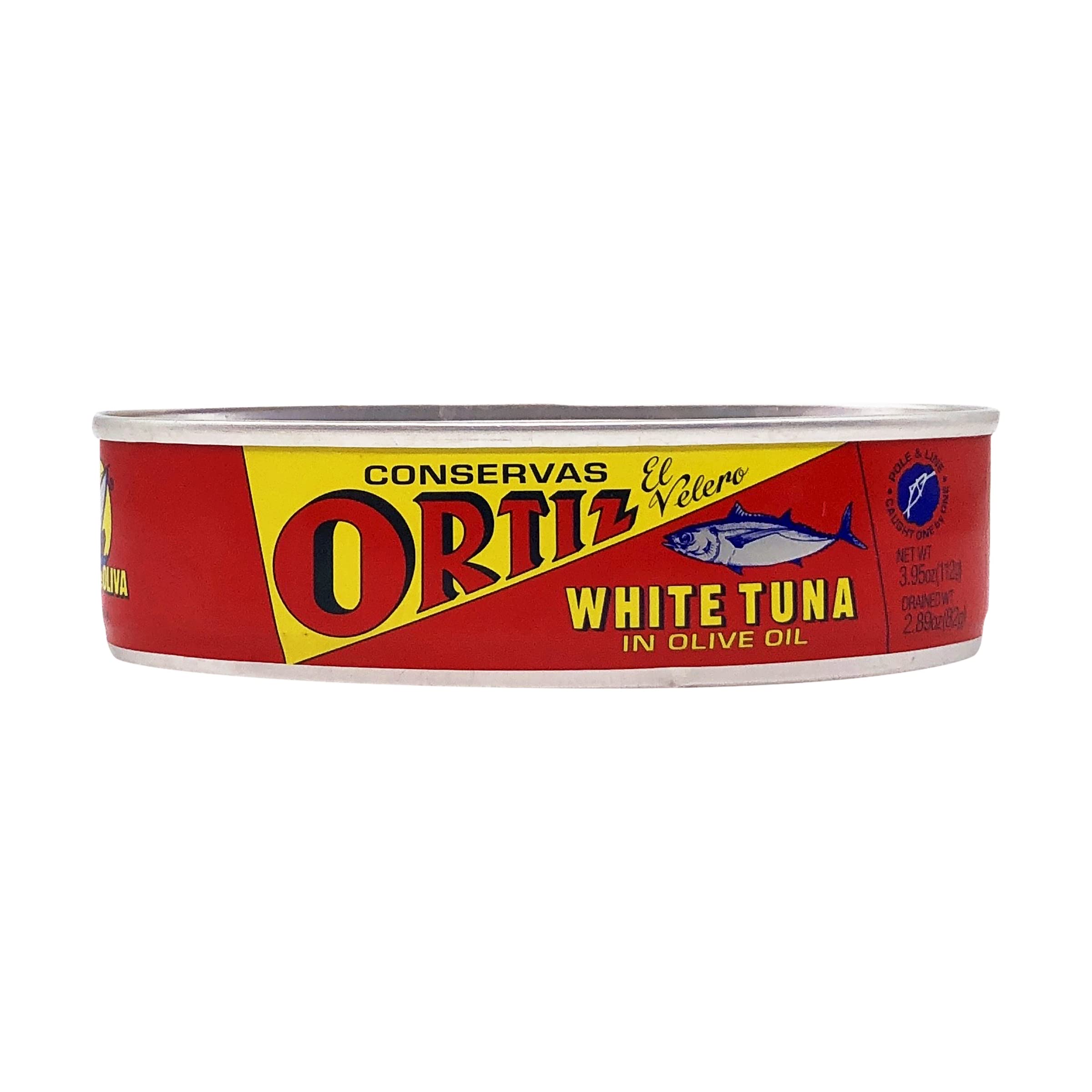 Ortiz tuna on crackers, ready-to-serve snack without mayo.