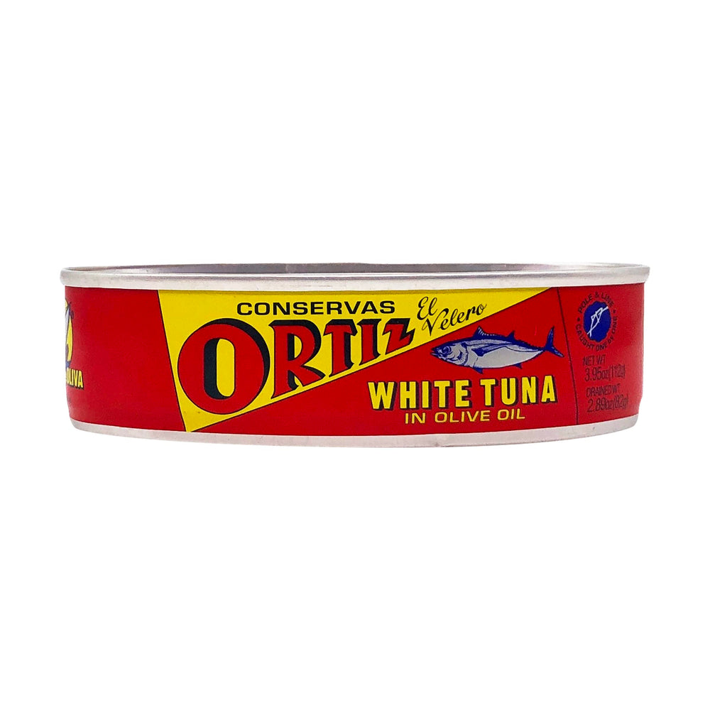 Ortiz tuna on crackers, ready-to-serve snack without mayo.