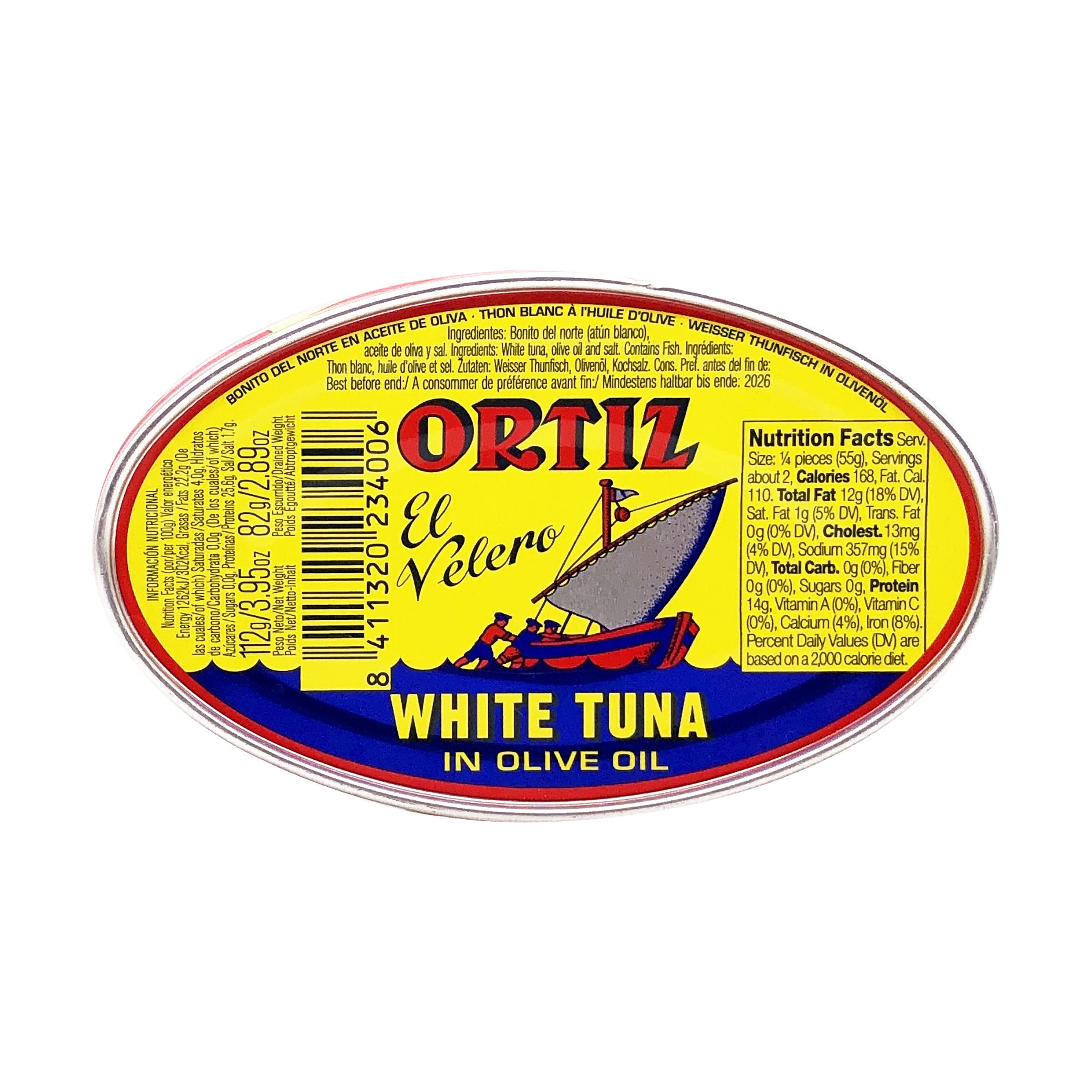 Ortiz white tuna texture close-up, moist and flaky.