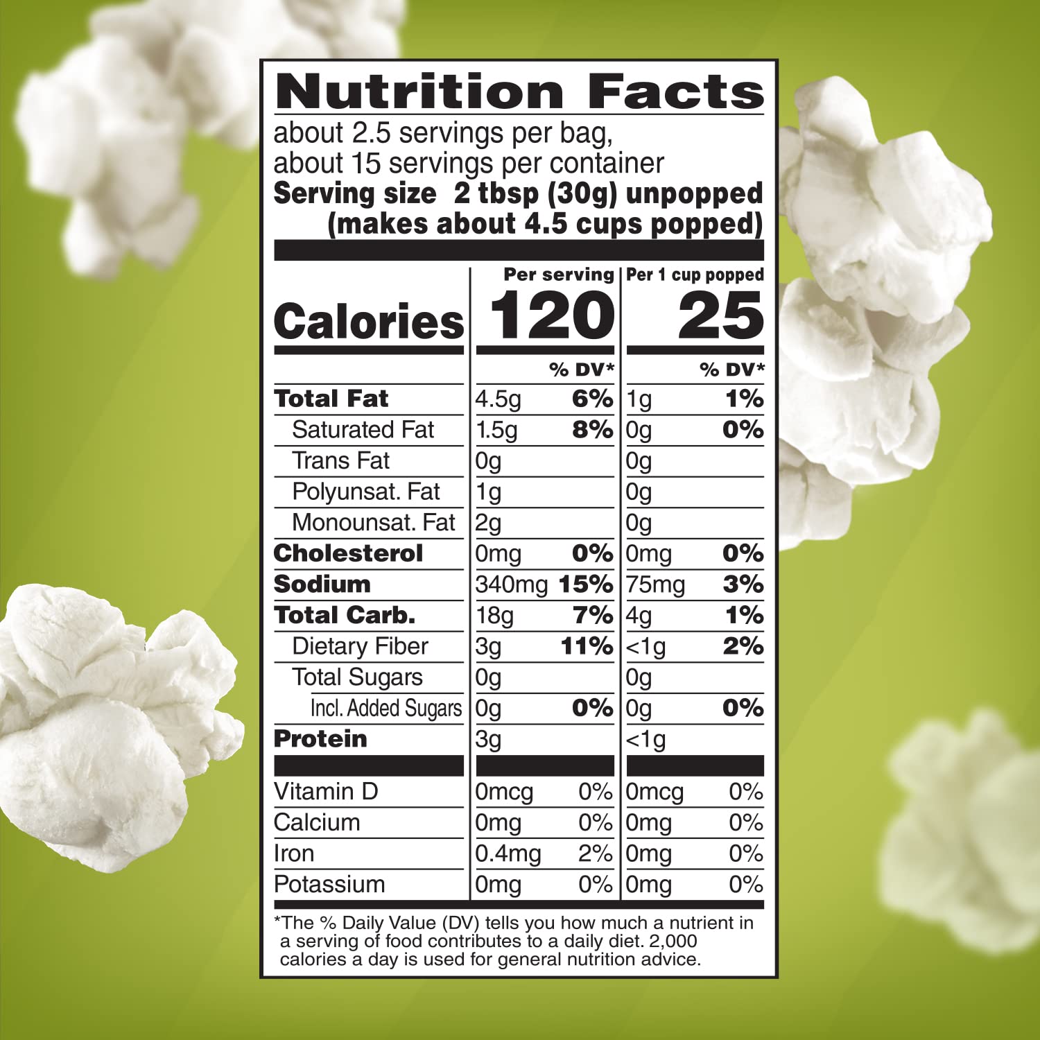 Orville Redenbacher's microwave bag featuring avocado oil sea salt for quick snack.