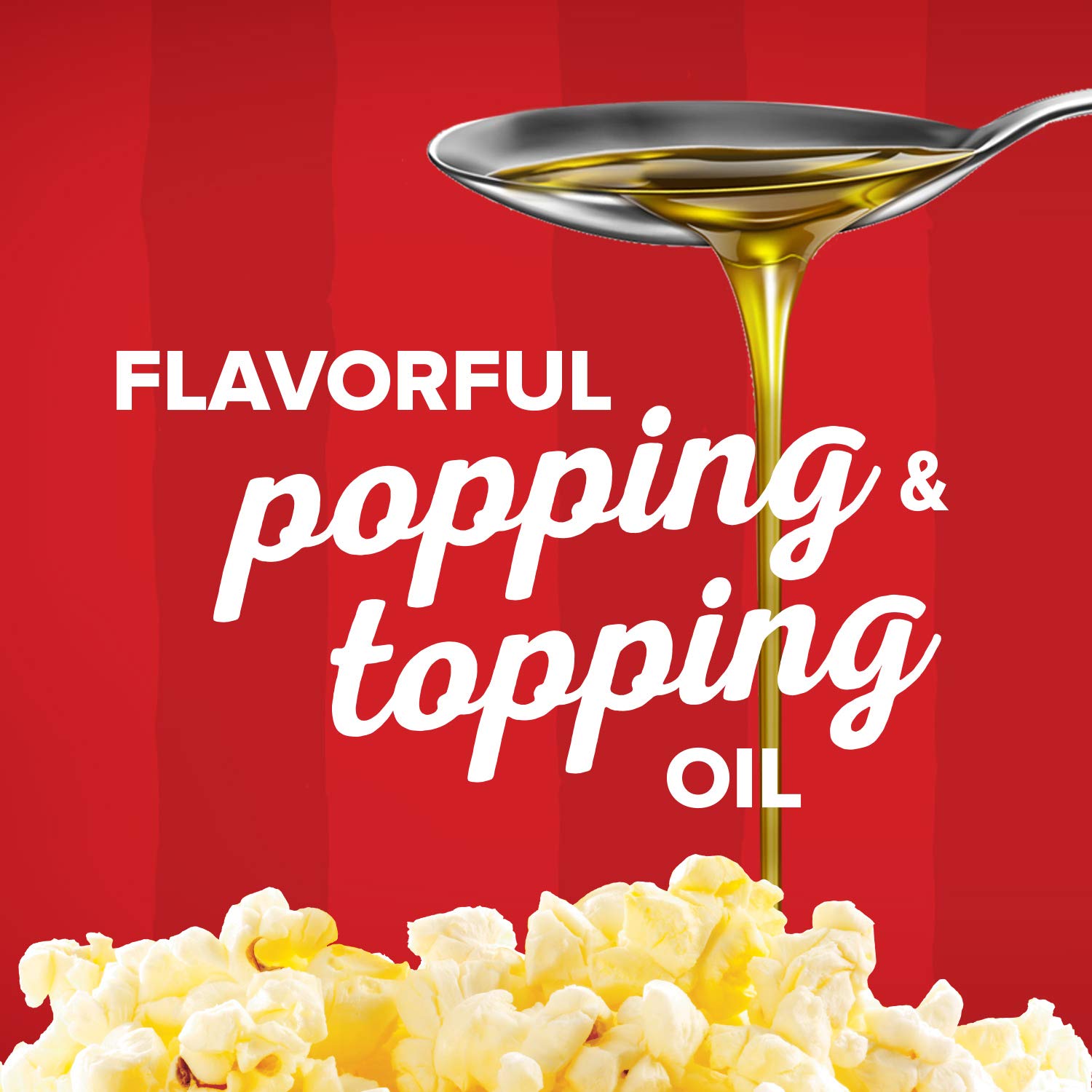 Orville Redenbacher's butter oil complements whole grain kernels for light, fluffy popcorn