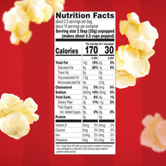 Orville Redenbacher’s butter popcorn microwave bags emitting a savory aroma.