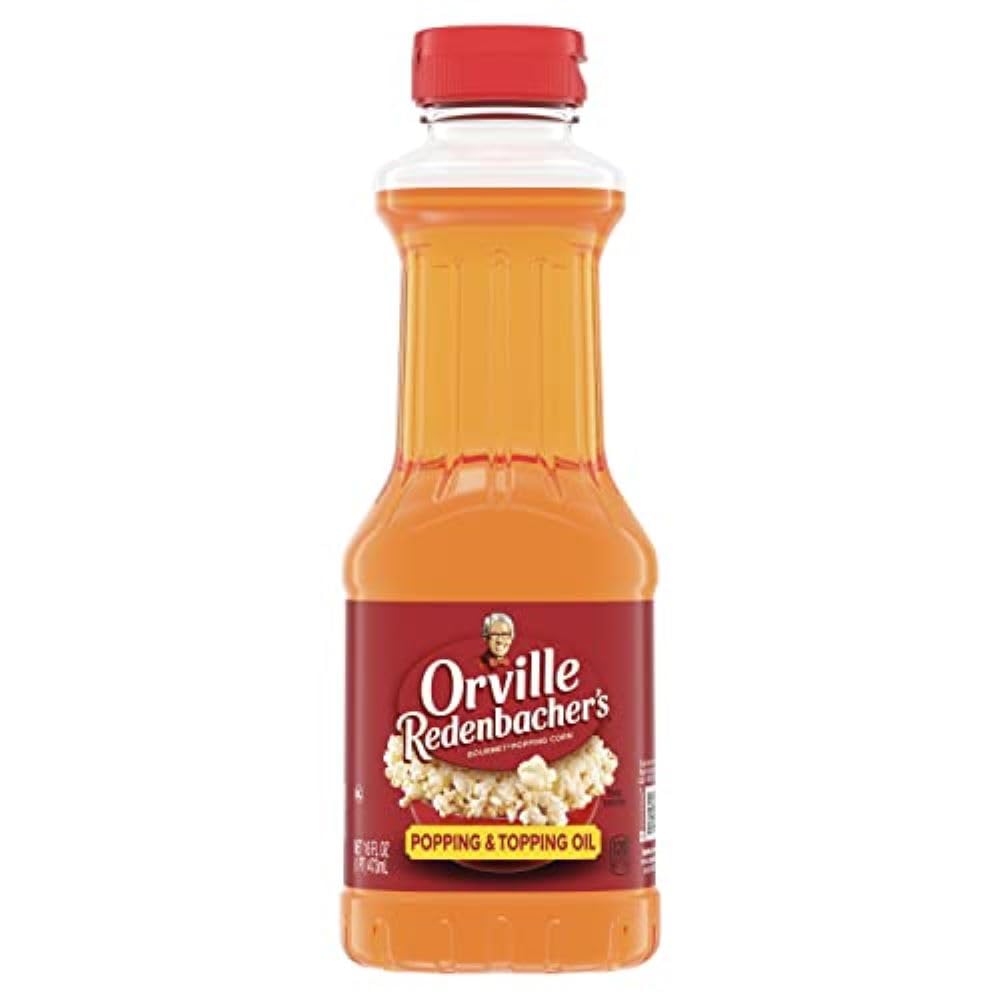 Orville Redenbacher's butter popcorn oil bottle pour for theater-style flavor at home