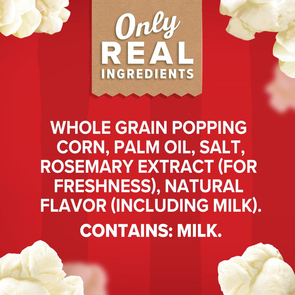 Orville Redenbacher's Homestyle Butter popcorn close-up showing crispy, buttery coating.