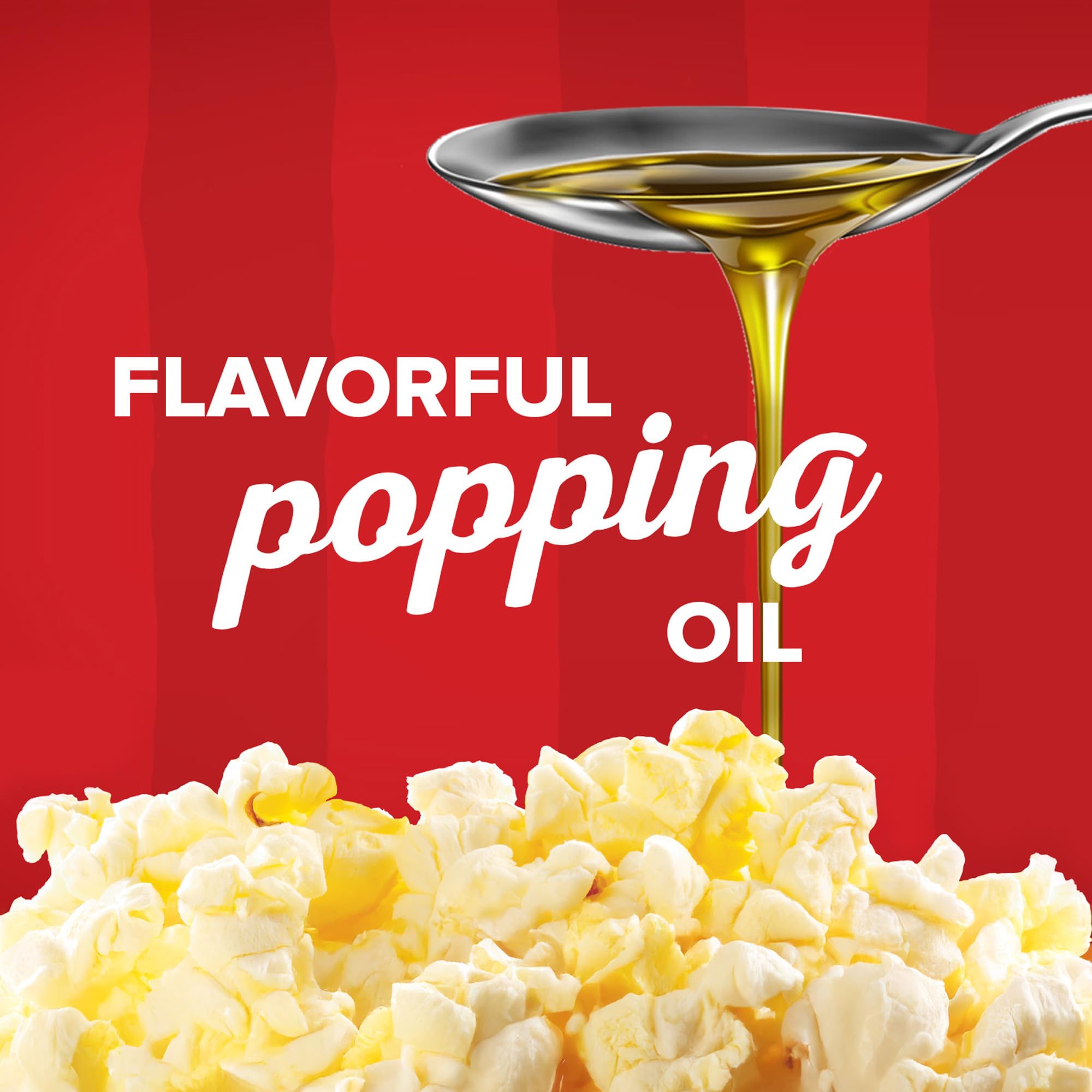 Kernels and oil pairing from Orville Redenbacher's highlighting non-GMO kernels.
