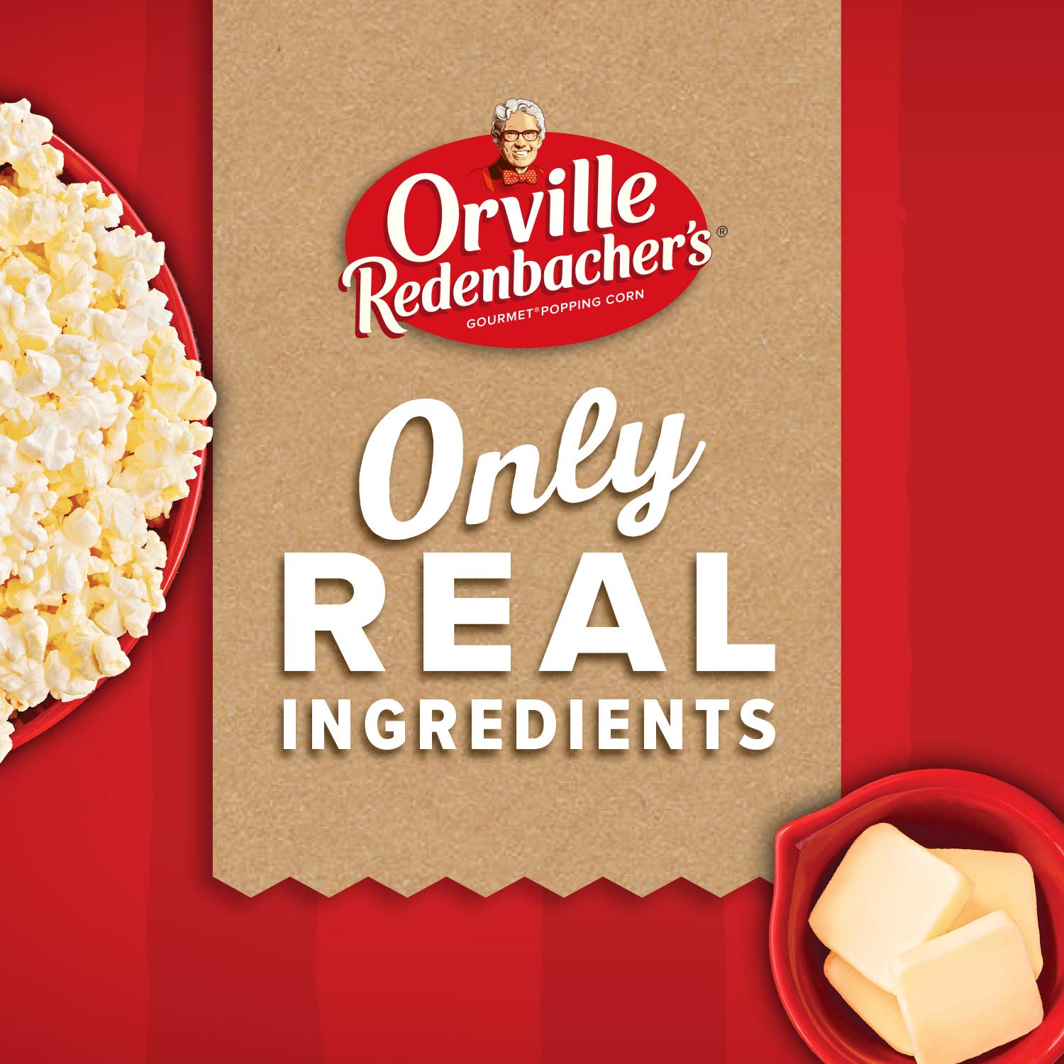 Orville Redenbachers light butter popcorn microwaving for a quick convenient snack.