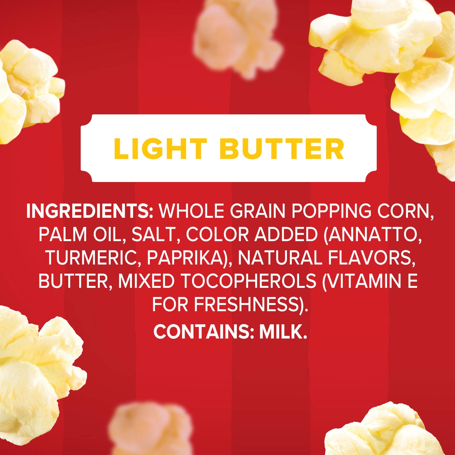 Orville Redenbachers light butter popcorn snack time option for gatherings.