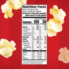 Orville Redenbacher's microwave popcorn pour-over topping closeup showing rich butter topping.
