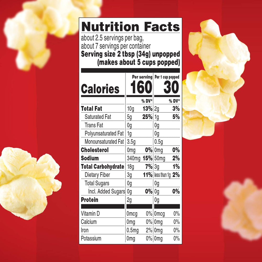 Orville Redenbacher's microwave popcorn steaming after popping for a quick snack.