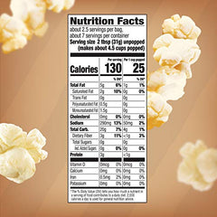 Orville Redenbacher's Naturals bag highlights a light, fluffy texture ideal for movie nights.