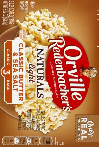 A bowl of Orville Redenbacher's Naturals Light popcorn with sea salt.