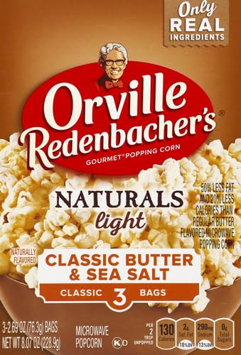 Close-up of butter on Orville Redenbacher's Naturals Light kernels.