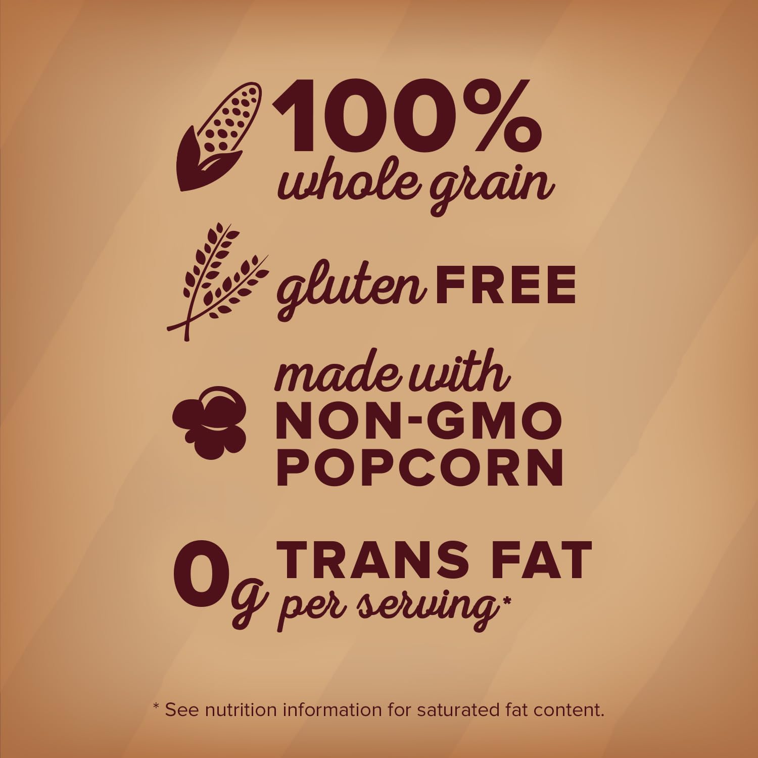 Orville Redenbacher's Naturals Simply Salted ingredients panel showing real ingredients and no artificial flavors.