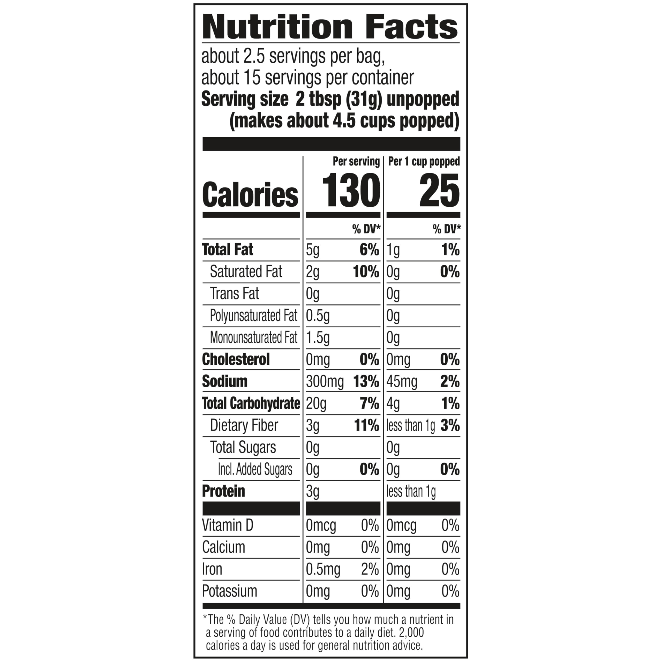 Orville Redenbacher's Naturals Simply Salted popcorn microwave tray, ready in minutes.