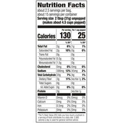 Orville Redenbacher's Naturals Simply Salted popcorn microwave tray, ready in minutes.
