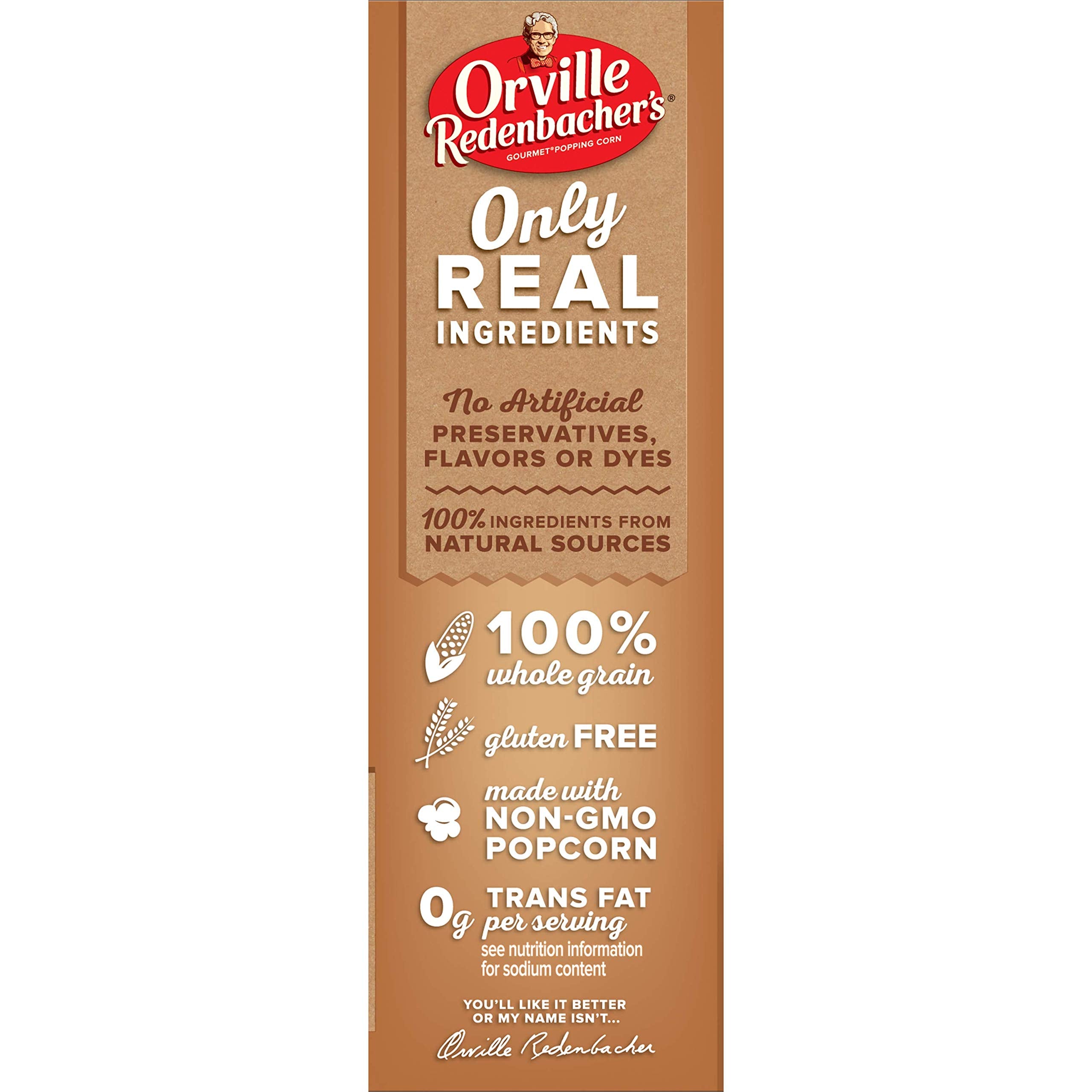 Orville Redenbacher's Naturals Simply Salted popcorn packaging front, six bags for convenience.