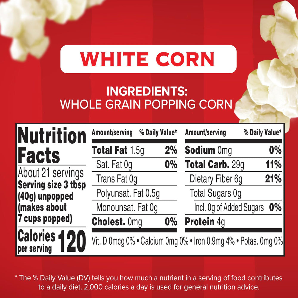 Orville Redenbacher's popcorn kernels ideal for stovetop popping and fluffy results.