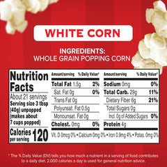 Orville Redenbacher's popcorn kernels ideal for stovetop popping and fluffy results.