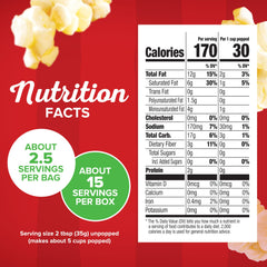 Orville Redenbacher's reduced-sodium popcorn bags close-up, perfect for quick movie-night snacking.
