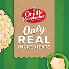 Orville Redenbacher's Smart Pop! Butter box packaging highlights convenient family snack.
